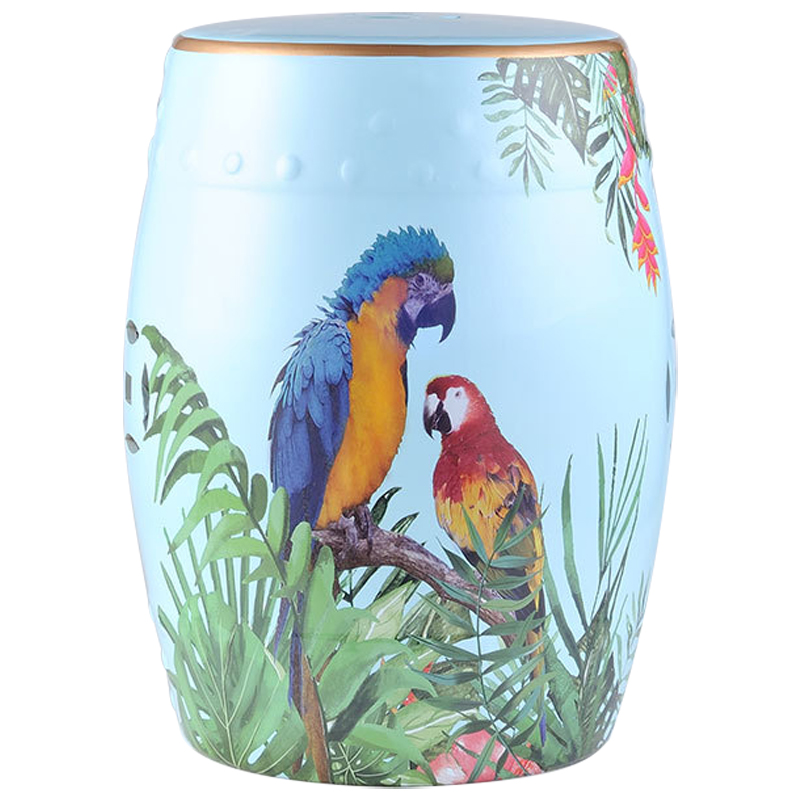 Керамический табурет Parrots Tropical Animal Ceramic Stool Blue Голубой Мульти в Краснодаре | Loft Concept 