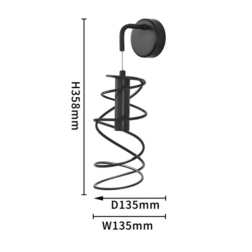 Бра светодиодное из металла со спиральным декоративным элементом черное Metal Spiral в Краснодаре