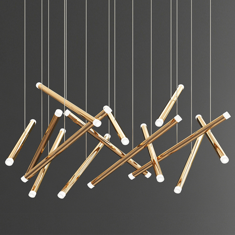 Люстра Dutti D0068 LED Chandelier Modern 14 Глянцевое золото в Краснодаре | Loft Concept 