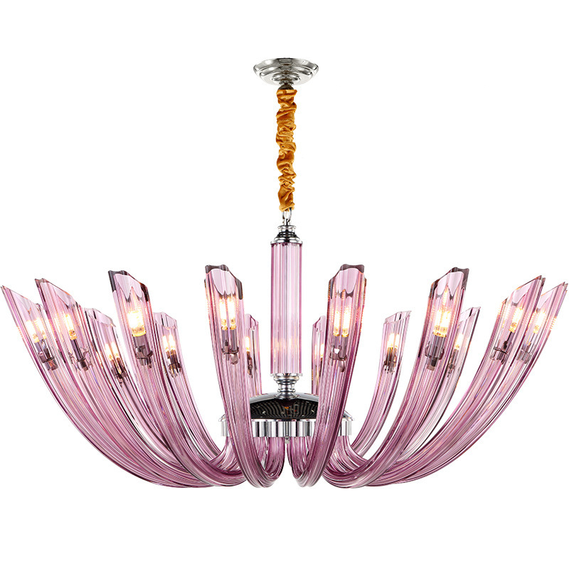 Люстра Pink Rays Chandelier Розовый Хром в Краснодаре | Loft Concept 