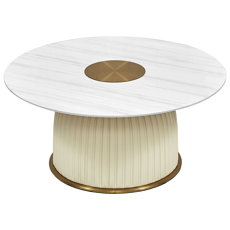 Кофейный стол Orlaith White Gold Round Table Белый ivory ( слоновая кость ) Золотой в Краснодаре | Loft Concept 