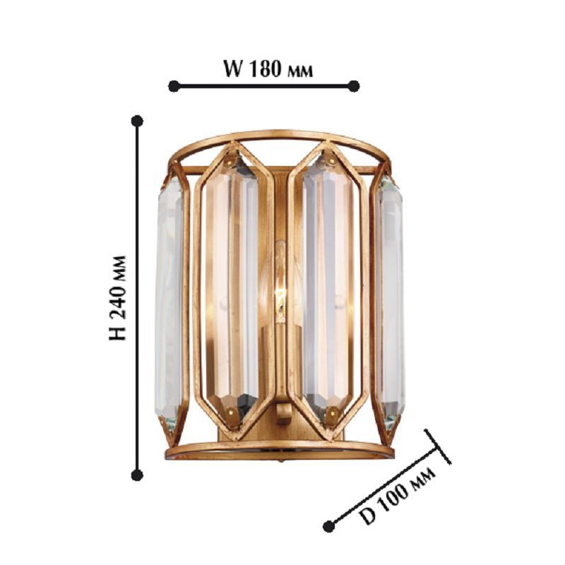Бра с золотисто-коричневым каркасом CRYSTAL LIGHT в Краснодаре