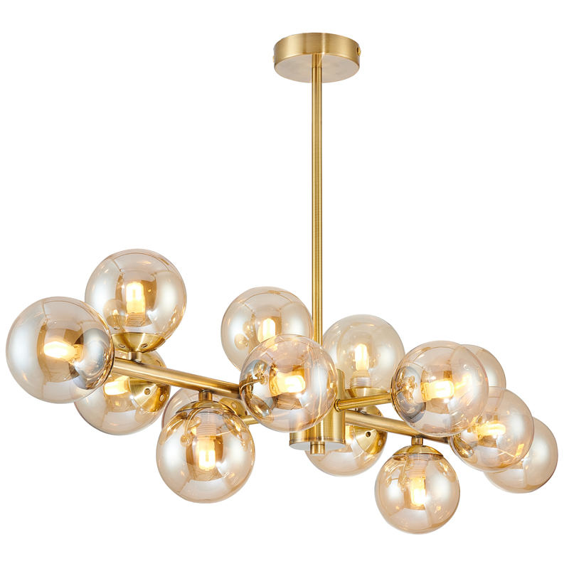 Люстра Berries Chandelier amber 14 Латунь Янтарь (Amber) в Краснодаре | Loft Concept 