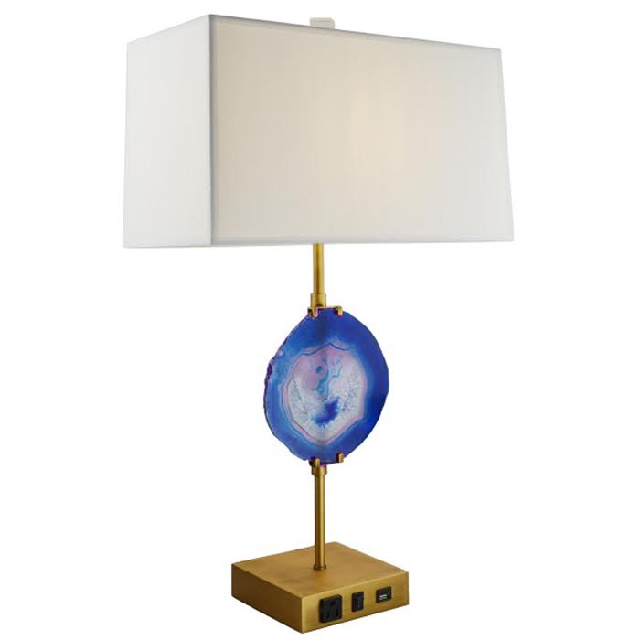 Настольная лампа Blue Agate Table Lamp Латунь Сапфирово-синий в Краснодаре | Loft Concept 