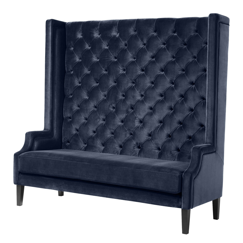 Диван Eichholtz Sofa Spectator midnight blue Синий Черный в Краснодаре | Loft Concept 