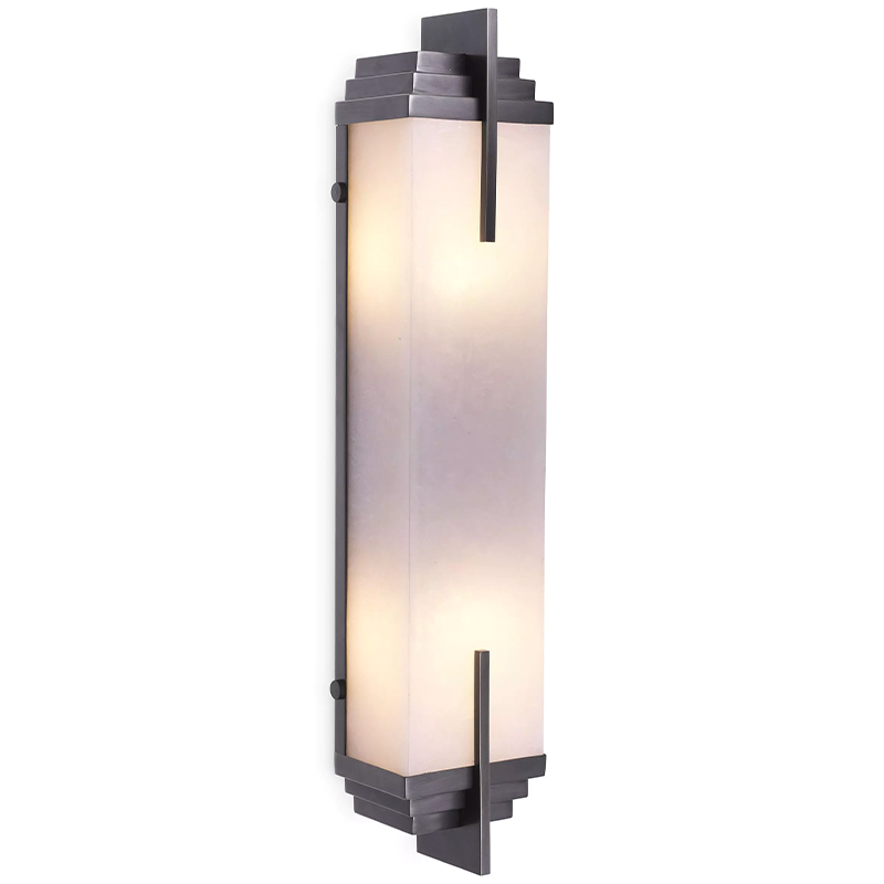 Бра Eichholtz Wall Lamp Harman Bronze Темная бронза Белое матовое стекло в Краснодаре | Loft Concept 