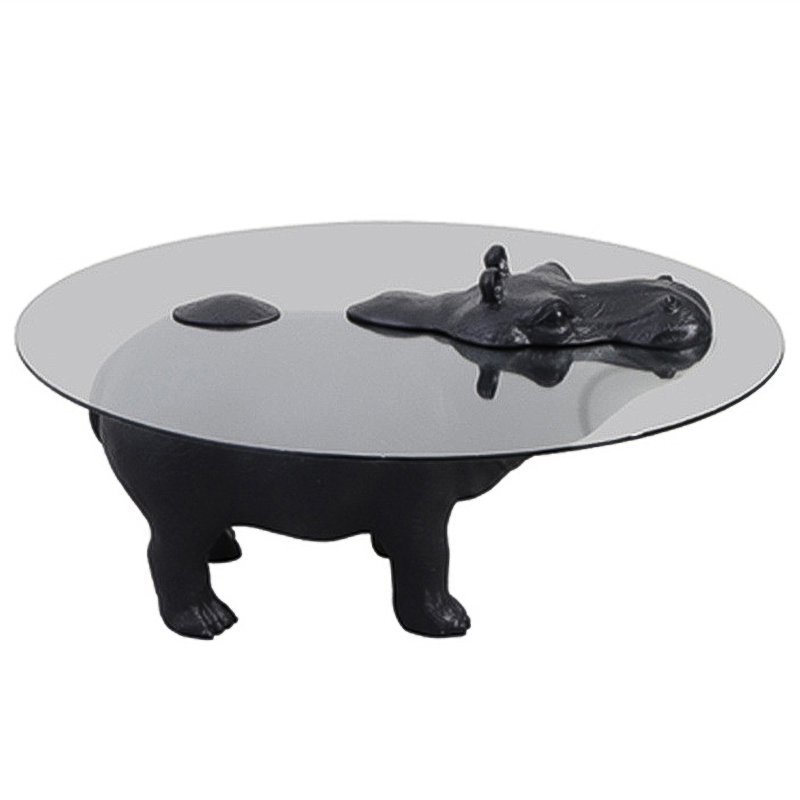 Кофейный Стол Бегемот Hippo Stands Coffee Table Черный Прозрачное Стекло в Краснодаре | Loft Concept 