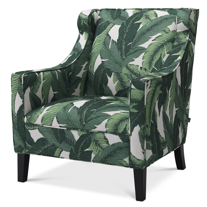 Кресло Eichholtz Chair Jenner Mustique green Зеленый Черный в Краснодаре | Loft Concept 