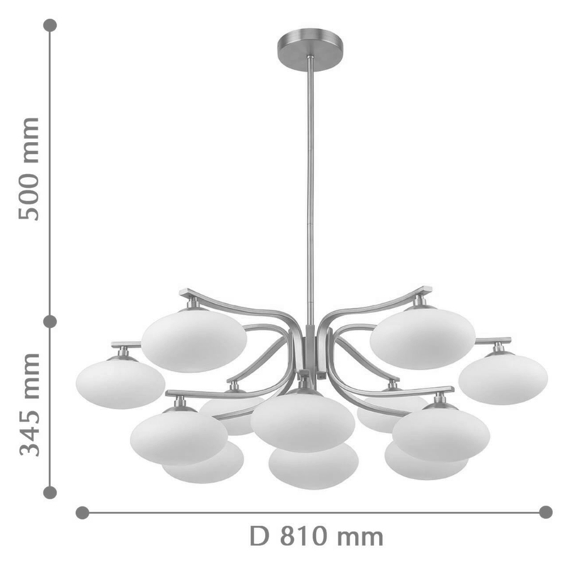 Oval Balls Mushrooms Chandelier 13 Silver в Краснодаре