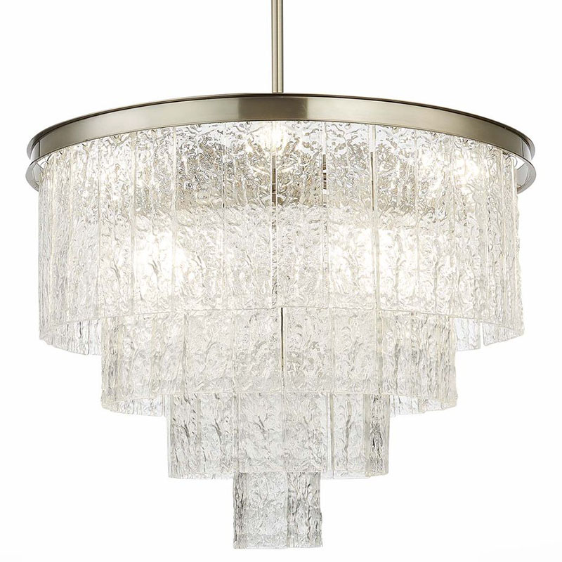 Люстра Renea Textured Glass Chandelier Nickel D60 Никель Прозрачное Стекло в Краснодаре | Loft Concept 