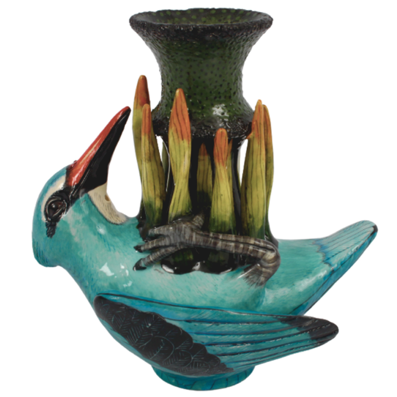 Ваза Голубая Птичка Woodland Kingfisher Vase Синий в Краснодаре | Loft Concept 