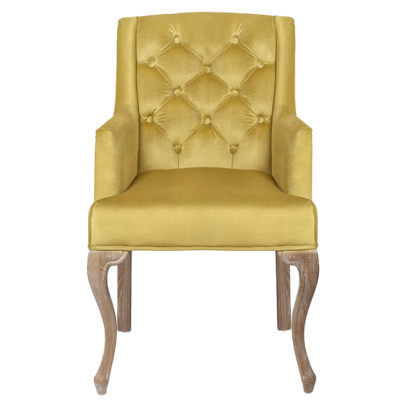 Кресло Mason Classical Armchair gold velour Желтый Коричневый в Краснодаре | Loft Concept 