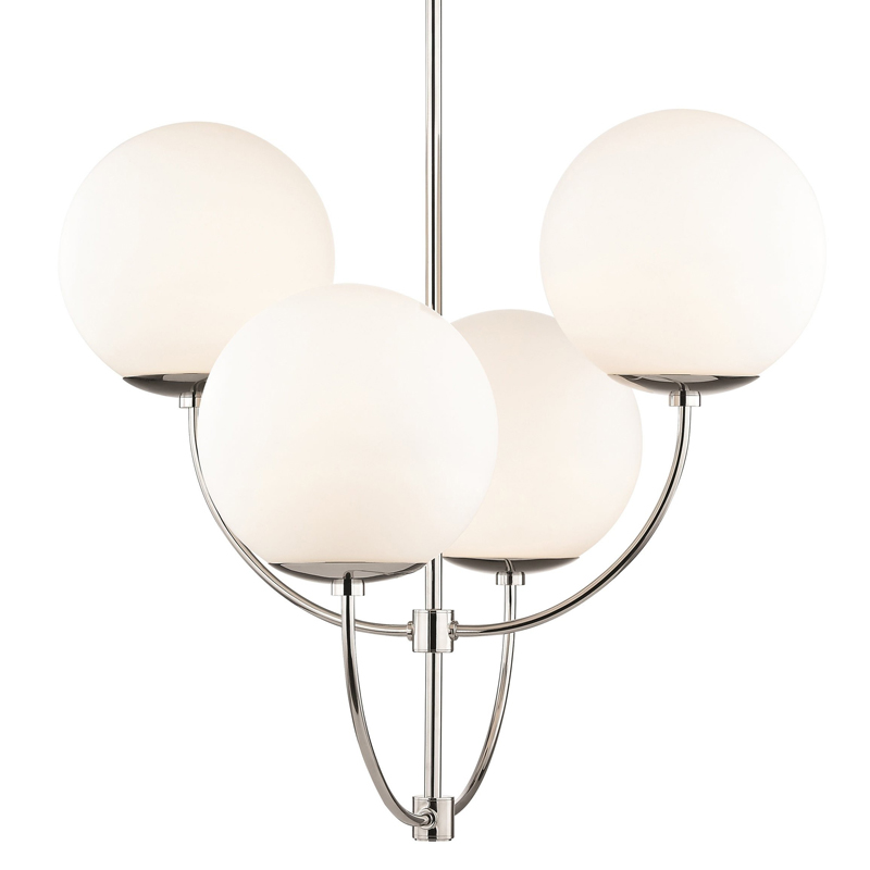 Люстра Breasal White Matte Balls Chandelier Chrome Хром Белое матовое стекло в Краснодаре | Loft Concept 