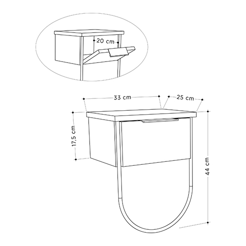 Прикроватная тумба бежево-серого цвета с откидной дверцей NORFOLK NIGHTSTAND LIGHT MOCHA в Краснодаре