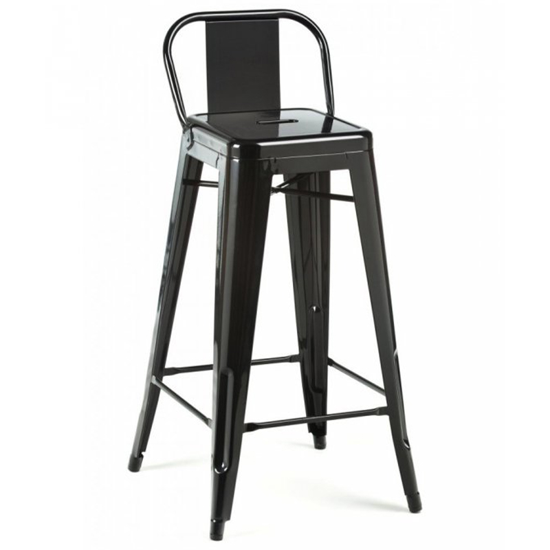 Барный стул Tolix Bar Stool 75 Backed Черный Салатовый Нержавеющая сталь Красный Оранжевый Зеленый Белый Голубой Желтый в Краснодаре | Loft Concept 