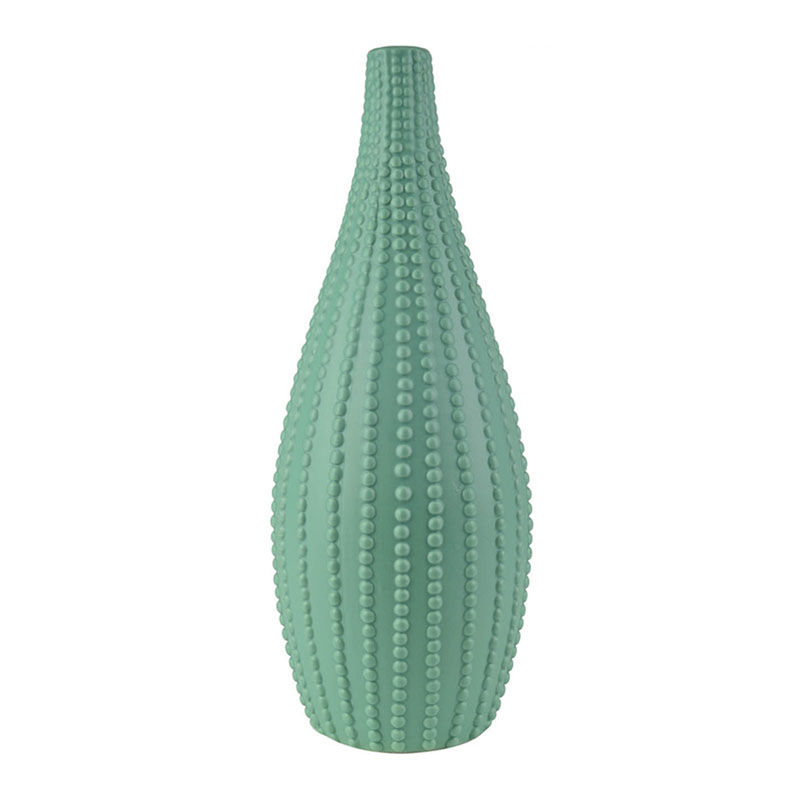 Ваза Ribbed Vase Narrow Throat turquoise 38 Бирюзовый в Краснодаре | Loft Concept 