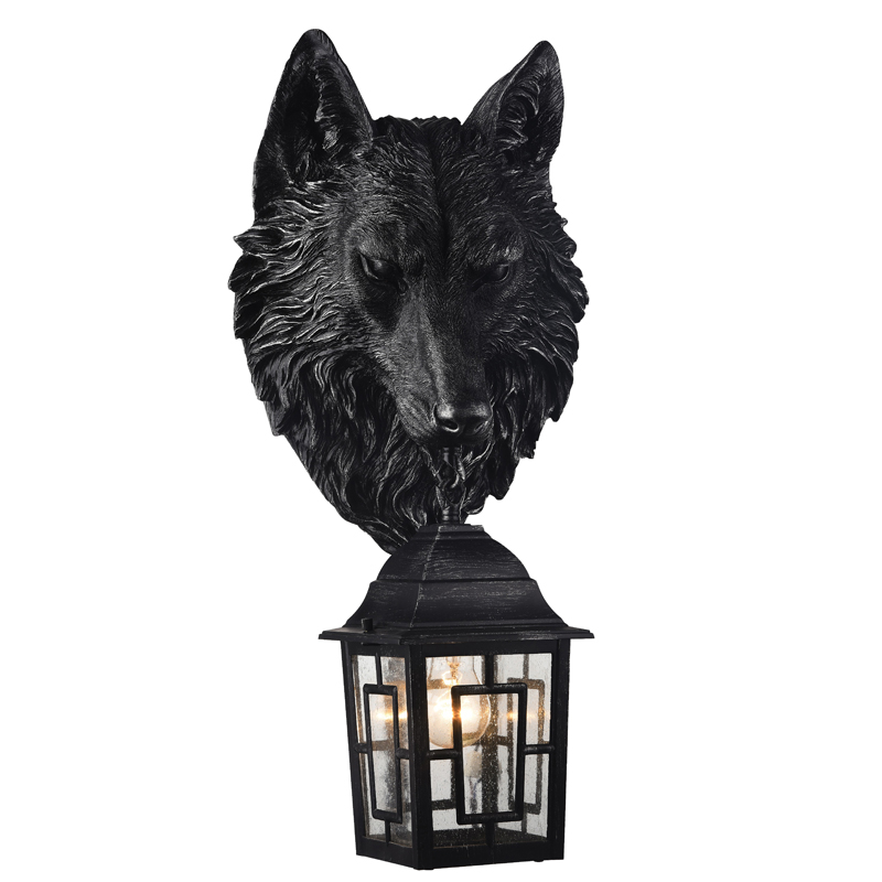 Уличный светильник Wolf Lantern Винтажный черный Прозрачное Стекло в Краснодаре | Loft Concept 