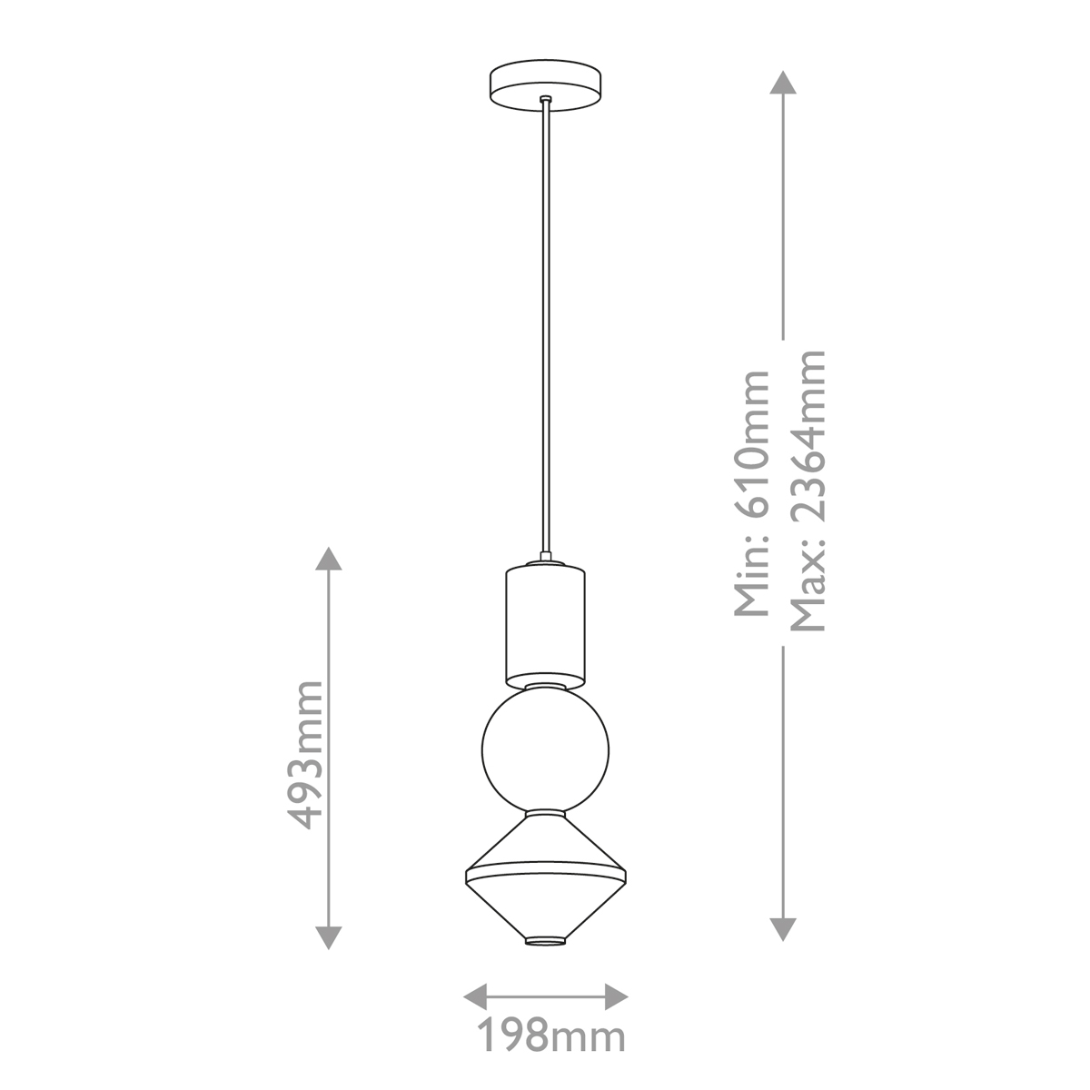 Подвесной светильник белого цвета с тремя геометрическими плафонами Alora Mood в Краснодаре