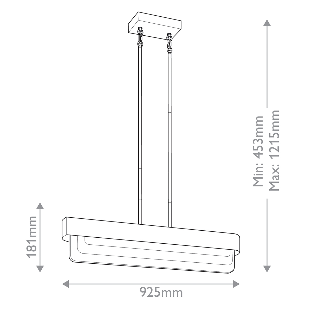 Люстра подвесная прямоугольная цвета латунь Kichler в Краснодаре