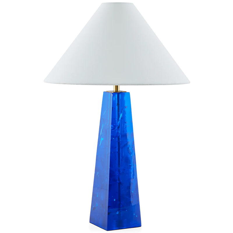 Настольная лампа Jonathan Adler Prisma Table Lamp Blue Белый Синий Латунь в Краснодаре | Loft Concept 