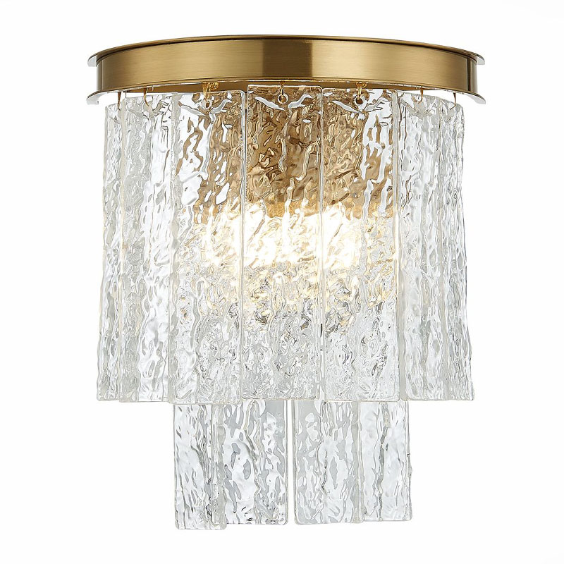 Бра Renea Textured Glass Wall Lamp Brass Латунь Прозрачное Стекло в Краснодаре | Loft Concept 