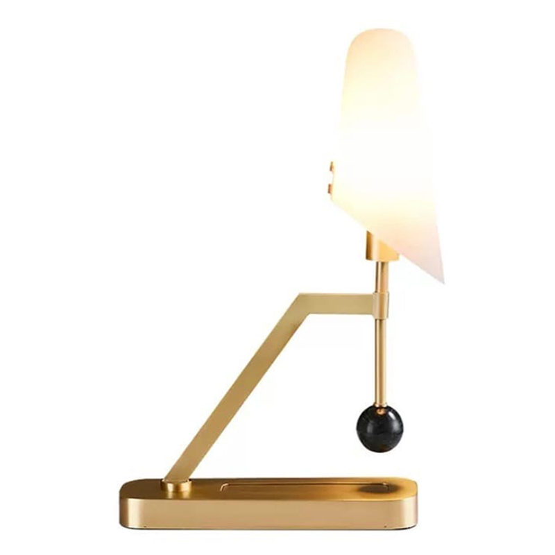 Настольная лампа Gold table lamp with stone Золотой Белый в Краснодаре | Loft Concept 