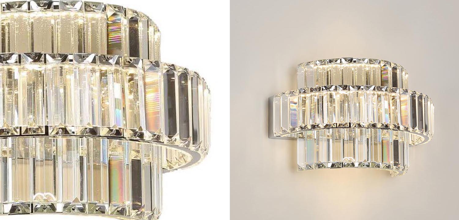 Бра Crystal Shine Linda Chrome Wall Lamp B - фото