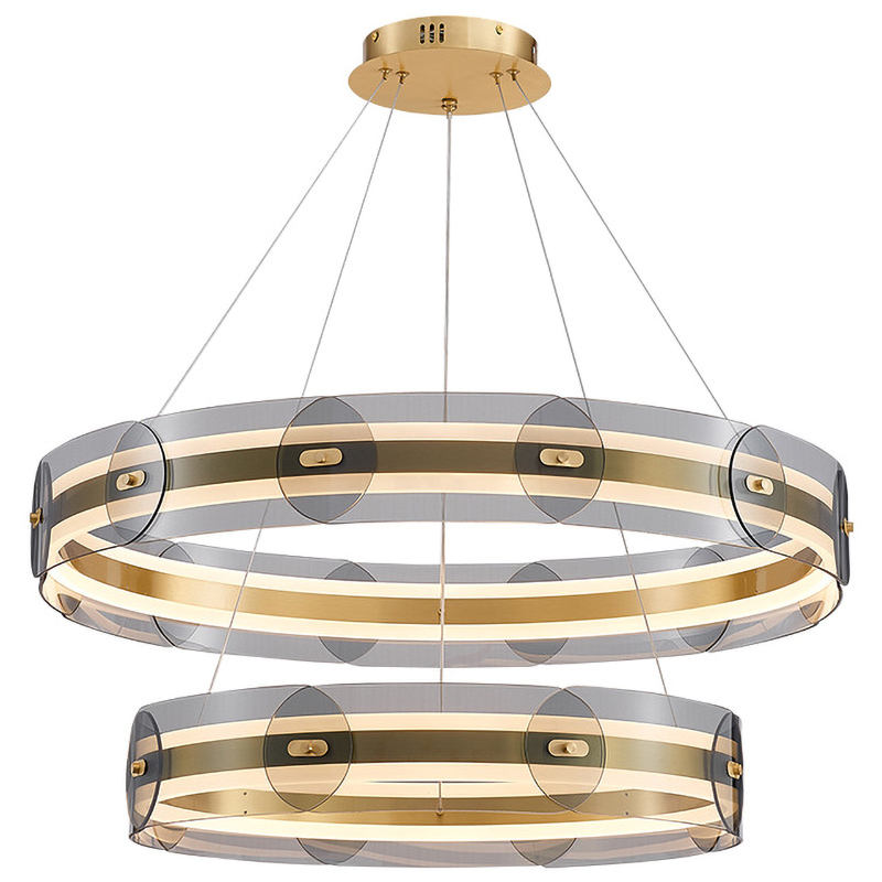 Люстра Gold 2 ring horizontal chandelier Прозрачный Латунь в Краснодаре | Loft Concept 