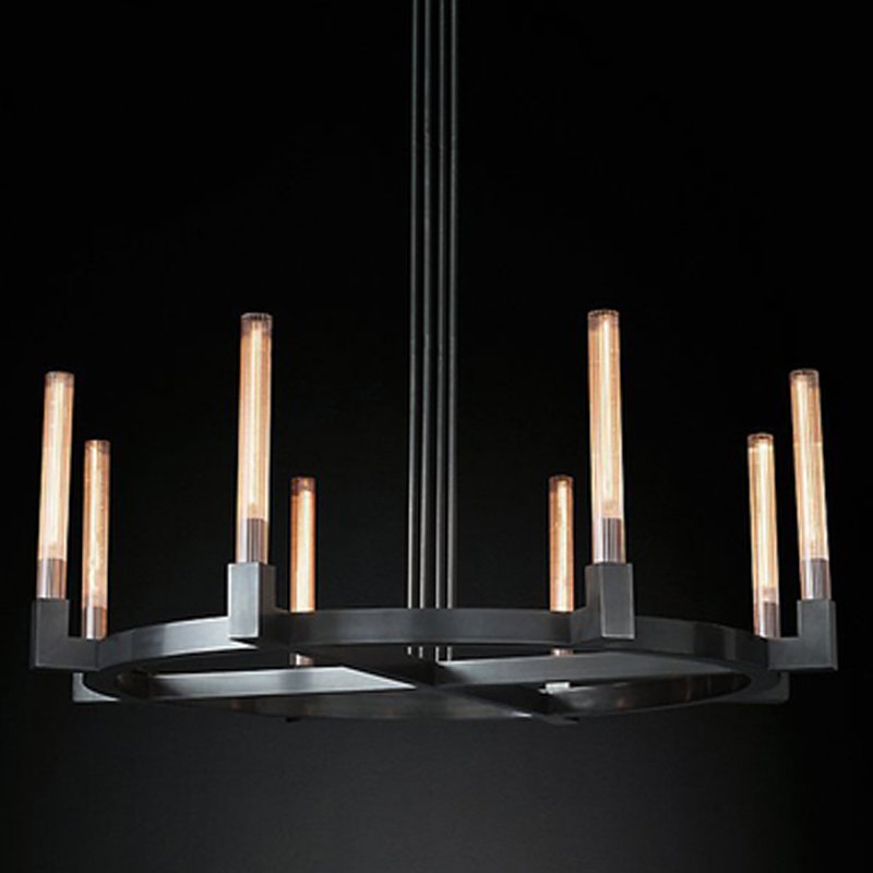 Люстра RH CANELLE Round Chandelier 8 Modern Black Черный в Краснодаре | Loft Concept 