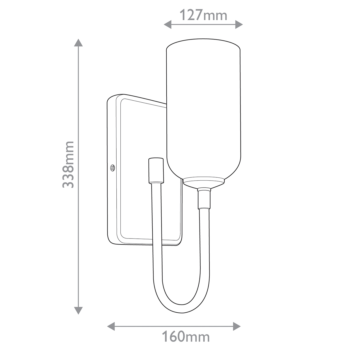  Бра с прямоугольным черным основанием и белым матовым цилиндрическим плафоном Kichler в Краснодаре