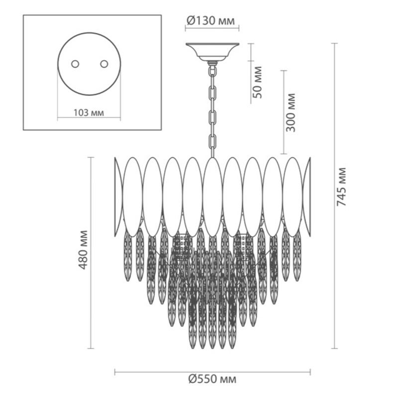 Люстра KEBO KING CHANDELIER four cascades D 55 в Краснодаре