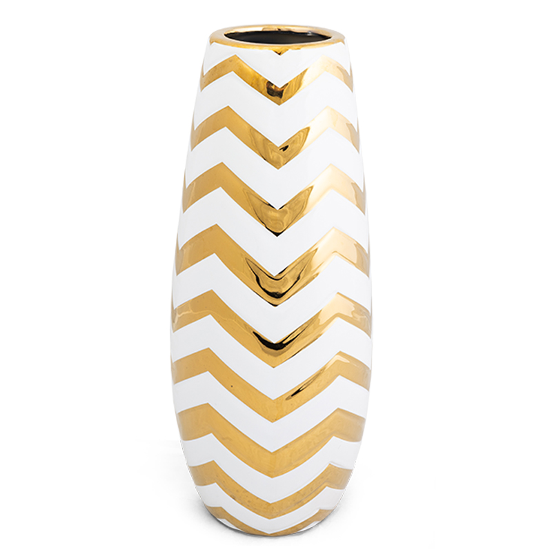 Ваза Gold chevron Vase Белый Глянцевое золото в Краснодаре | Loft Concept 