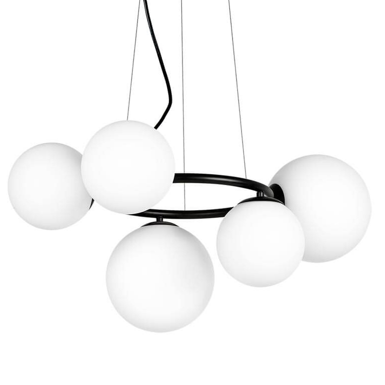 Люстра Bubbles on Ring Chandelier Black Белый Черный в Краснодаре | Loft Concept 