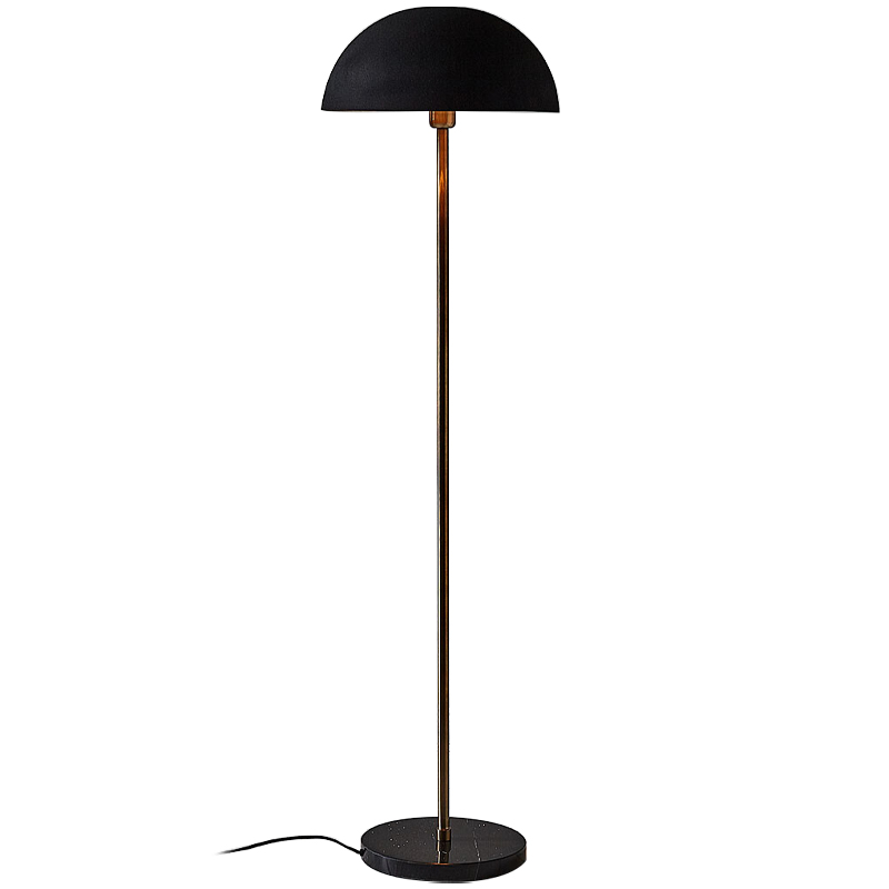 Торшер Riverside Floor Lamp Black Черный Черный Мрамор Nero Латунь в Краснодаре | Loft Concept 