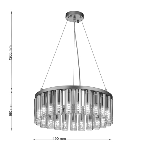 Люстра со стеклянными цилиндрическими плафонами Luminous Cylinders Amber Round в Краснодаре