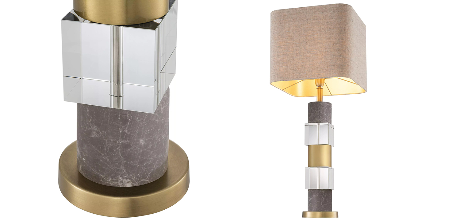 Настольная лампа Eichholtz Table Lamp Cullingham Grey Marble - фото №1