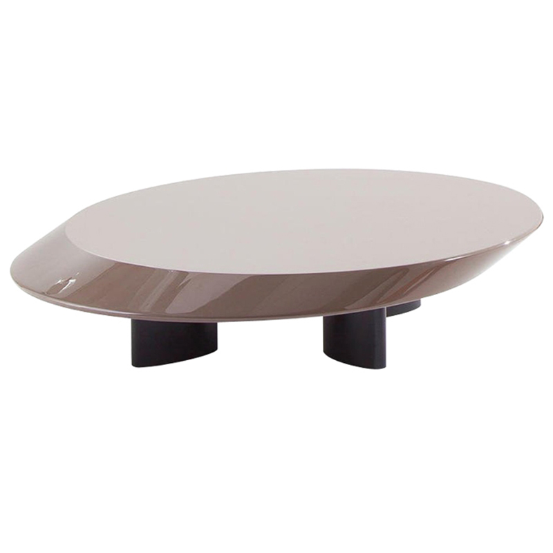 Кофейный стол Ellipse Grey Glossy Coffee Table Серый Черный в Краснодаре | Loft Concept 