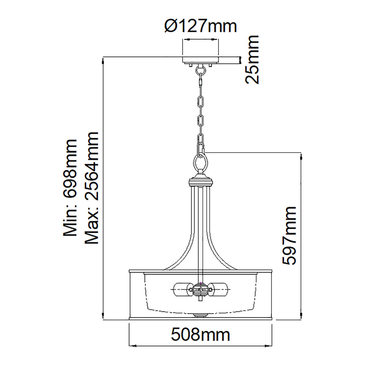 Люстра подвесная с двойным круглым плафоном из органзы и матового стекла Kichler в Краснодаре