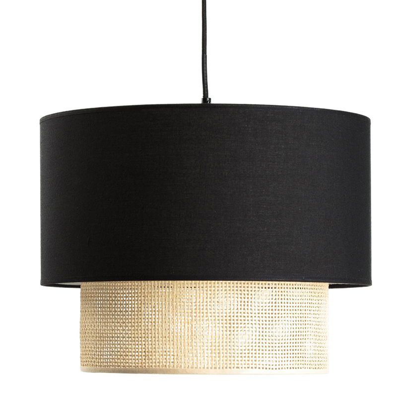 Подвесной светильник Ottar Wicker Black lampshade Бежевый Черный в Краснодаре | Loft Concept 