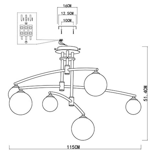 Люстра Glendon Chandelier 6 Balls в Краснодаре