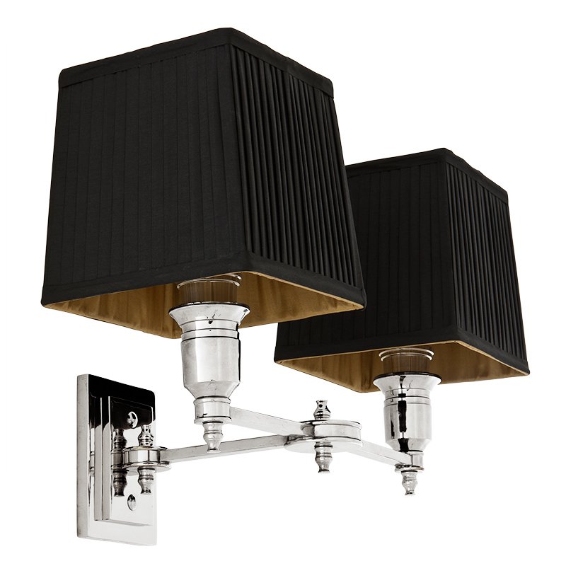 Бра Wall Lamp Lexington Double Nickel+Black Никель Черный в Краснодаре | Loft Concept 