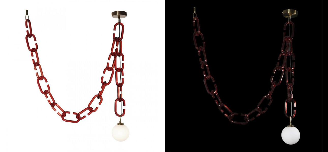 Подвесной светильник с декоративной цепью Brooklyn Studio Red - фото