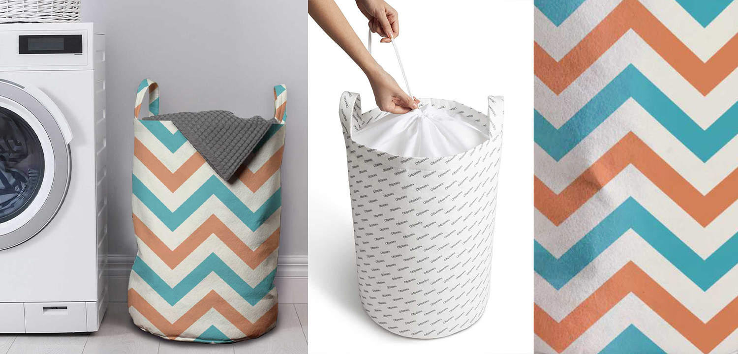 Корзина Turquoise Chevron Basket - фото