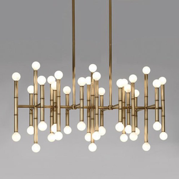 Люстра Meurice Rectangular Chandelier Jonathan Adler Черный Золотой Серебряный в Краснодаре | Loft Concept 