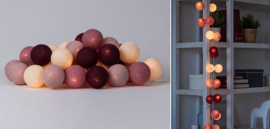 Гирлянда хлопковые фонарики Сotton Ball Rosegarden - Loft-Concept в Краснодаре