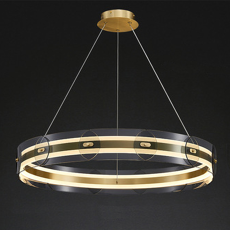 Люстра Gold ring horizontal chandelier Прозрачный Латунь в Краснодаре | Loft Concept 