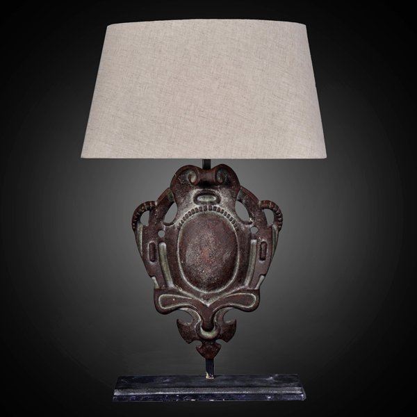 Настольная лампа RH Parisian Iron Shield Table Lamp Коричневый в Краснодаре | Loft Concept 