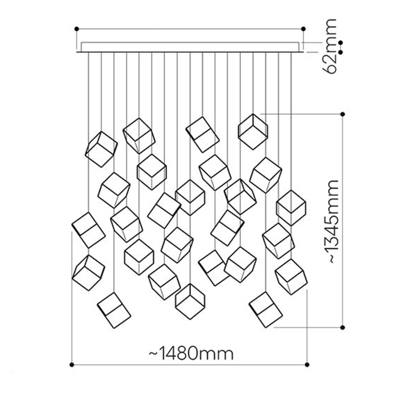 Люстра Pyrite Chrome 26 Rectangle в Краснодаре