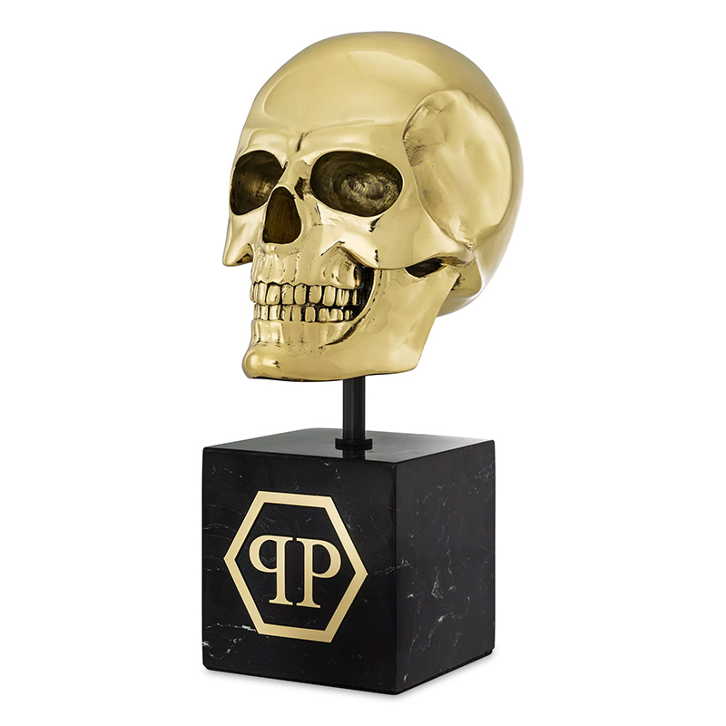 Статуэтка Philipp Plein Gold Skull L Черный Золотой в Краснодаре | Loft Concept 