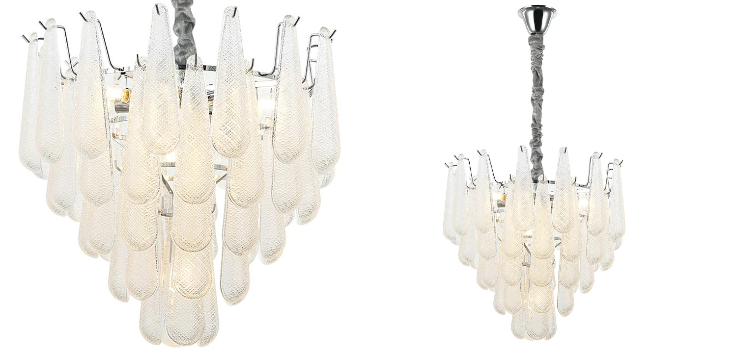 Люстра Textured Glass Drops Chandelier 13 - фото